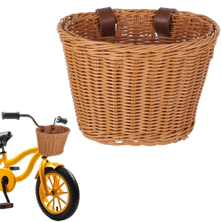 SULIKU Bike Basket for Front Handlebar Kid Adult Bicycle Handlebar Wicker Basket Bike Decoration ... | Walmart (US)