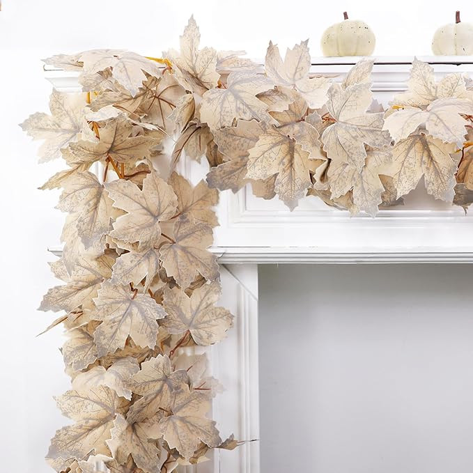 Fall Garland Maples Leaves Fall Decorations for Home, 6 FT Fall Leaves Garland Artificial Autumn ... | Amazon (US)