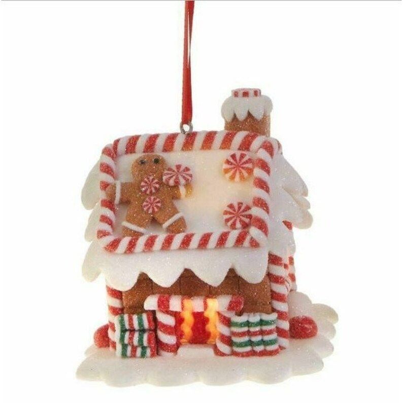RAZ Imports 3 Gingerbread Houses LED Light Christmas Decorations Christmas Tree Ornaments Home De... | Etsy (US)