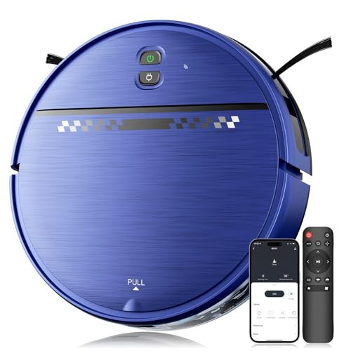 MANVN Robot Vacuum and Mop Combo for Pet Hair, Robotic Vacuum for Hard Floors and Carpets, 2.87'' Ultra-Slim, with 3D Obstacle Avoidance, Wi-Fi/App/Voice Controlled, Self-Charging | Amazon (US)