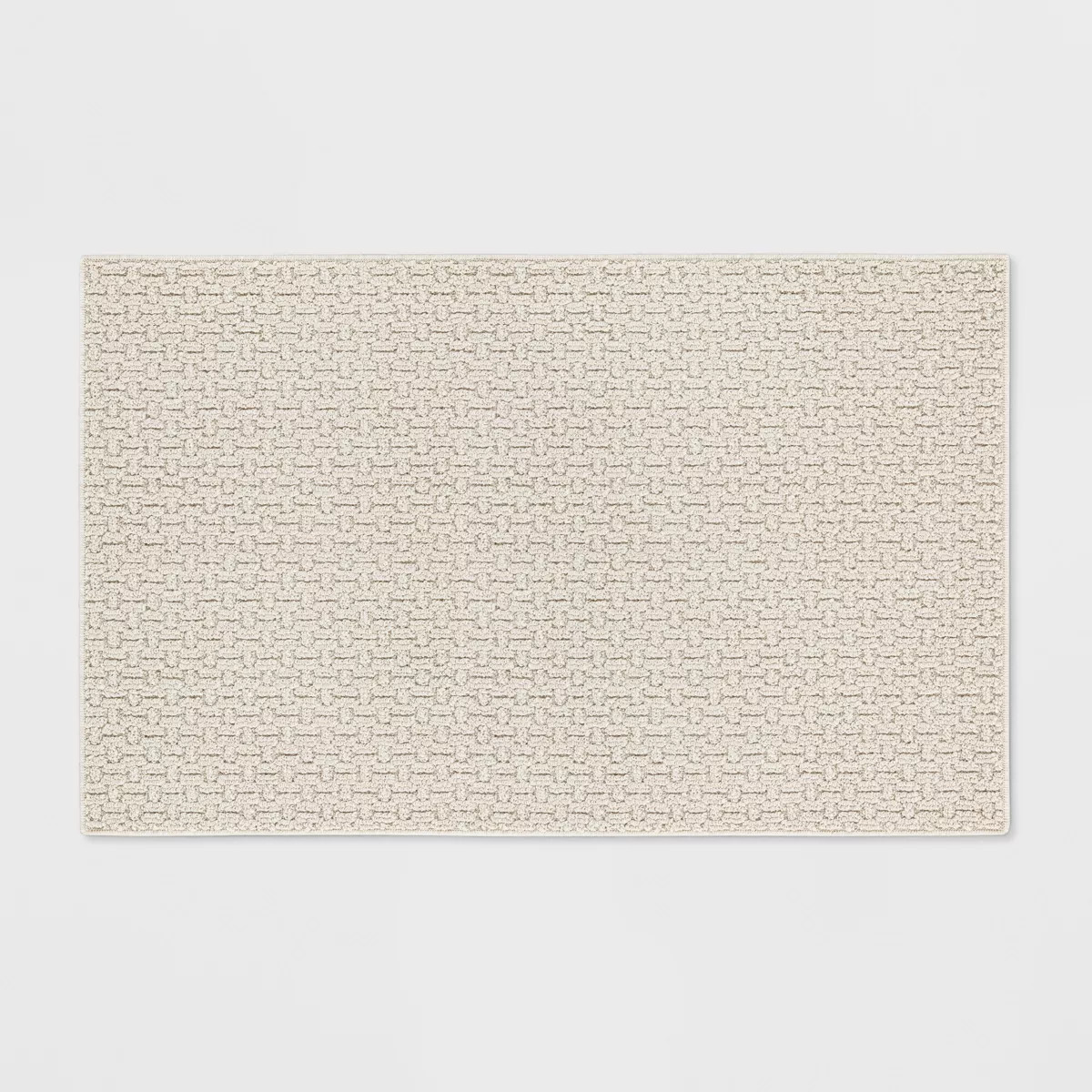 2'6"x3'10" Washable Solid Machine Tufted Accent Rug Tan - Threshold™: Skid-Resistant Indoor Low... | Target