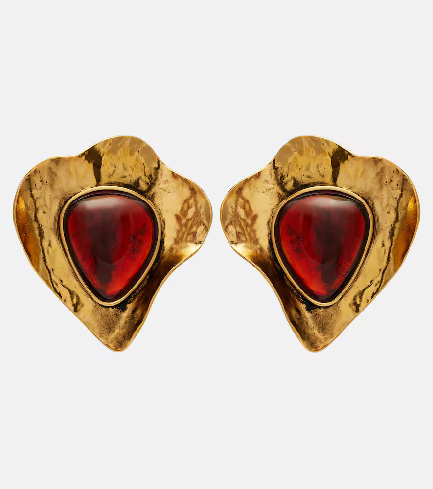 Saint Laurent Embellished clip-on earrings | Mytheresa (US/CA)