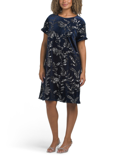 Velvet Sequin T-shirt Mini Dress | TJ Maxx