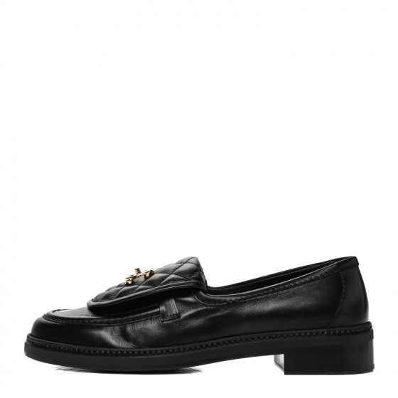 CHANEL Lambskin Quilted CC Turnlock Loafers 39.5 Black | Fashionphile