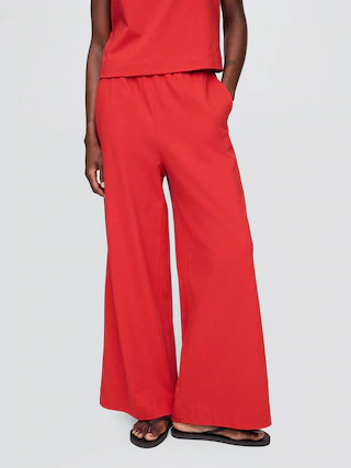 Organic Cotton Heavyweight Cropped Wide-Leg Pants | Gap (US)