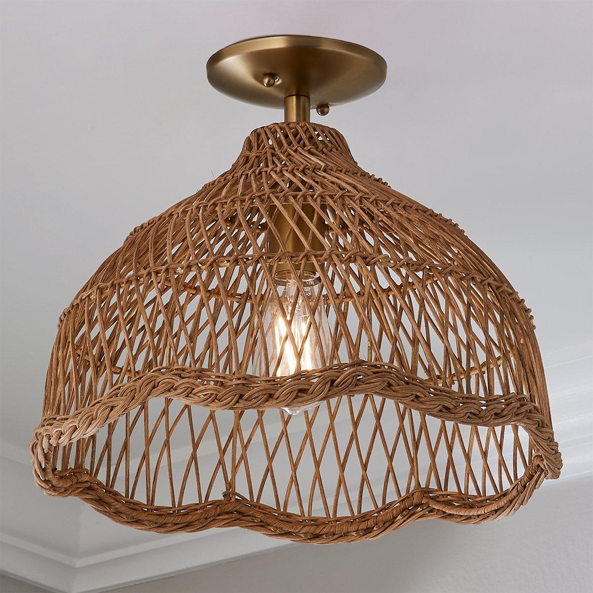 Young House Love Scallop Rattan Ceiling Light | Shades of Light