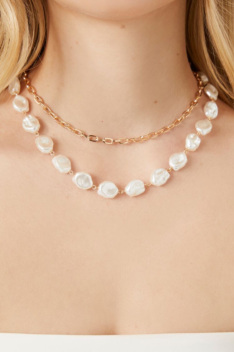 Layered Faux Pearl Necklace | Forever 21 (US)