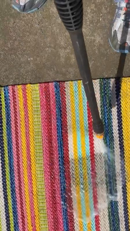 Tie the season for cleaning your outdoor rugs! colorful outdoor rug, striped outdoor rug, Annie Selke outdoor rug, Dash and Albert rug, pressure washer 

#LTKSeasonal #LTKFind #LTKhome