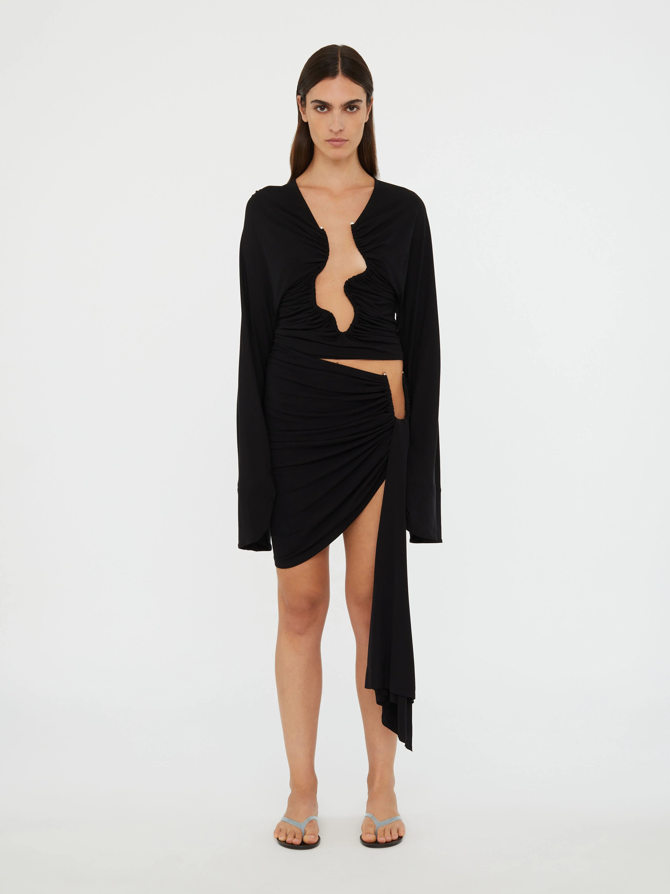 Christopher Esber | Arced Palm Micro Skirt Black | Christopher Esber (Global)