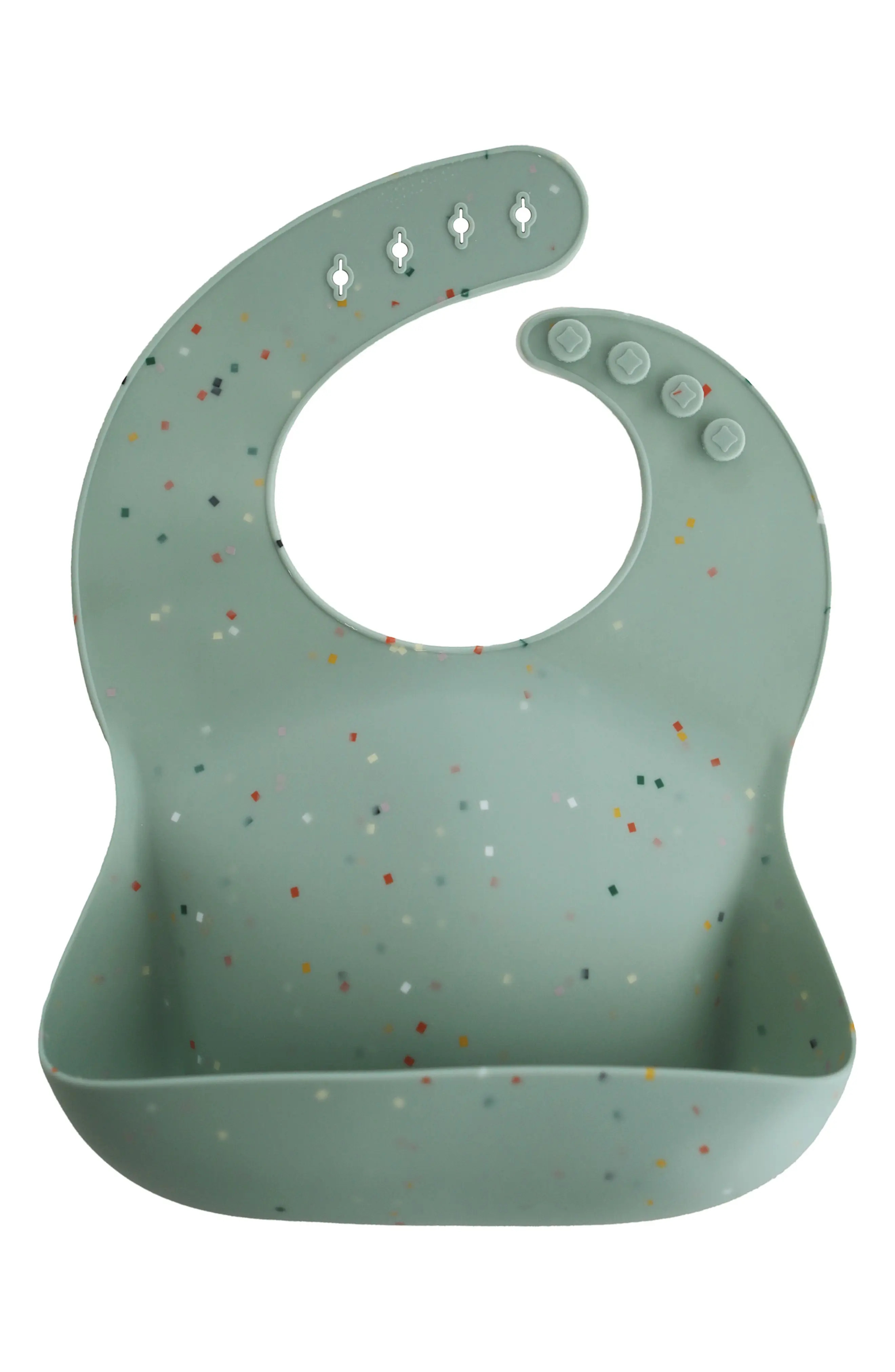 Mushie Confetti Silicone Bib in Cambridge Green at Nordstrom | Nordstrom