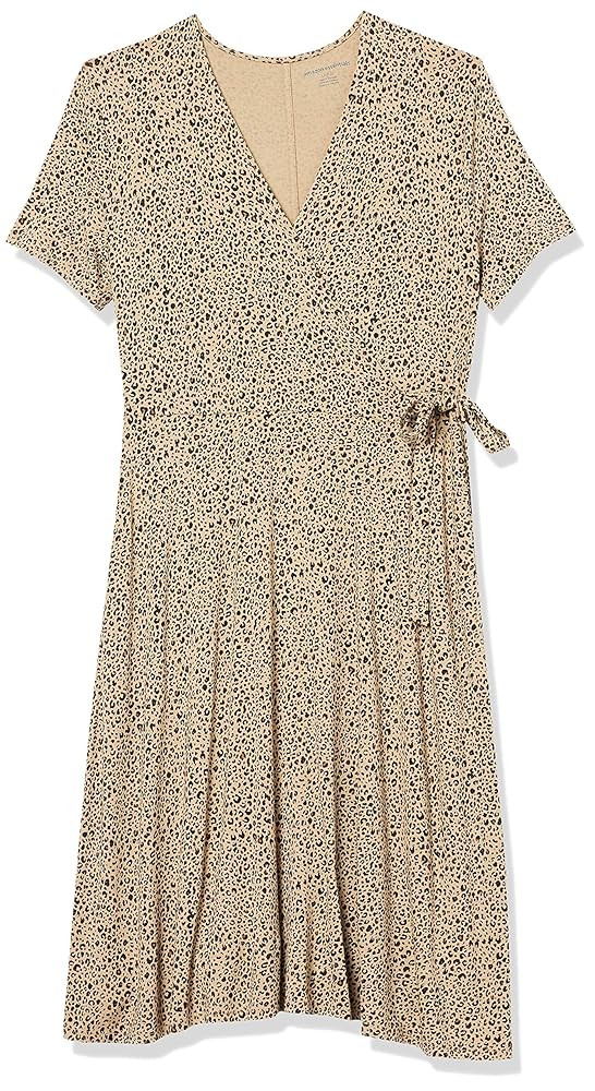 Amazon Essentials Women's Short Sleeve Faux-Wrap Dress | Amazon (US)