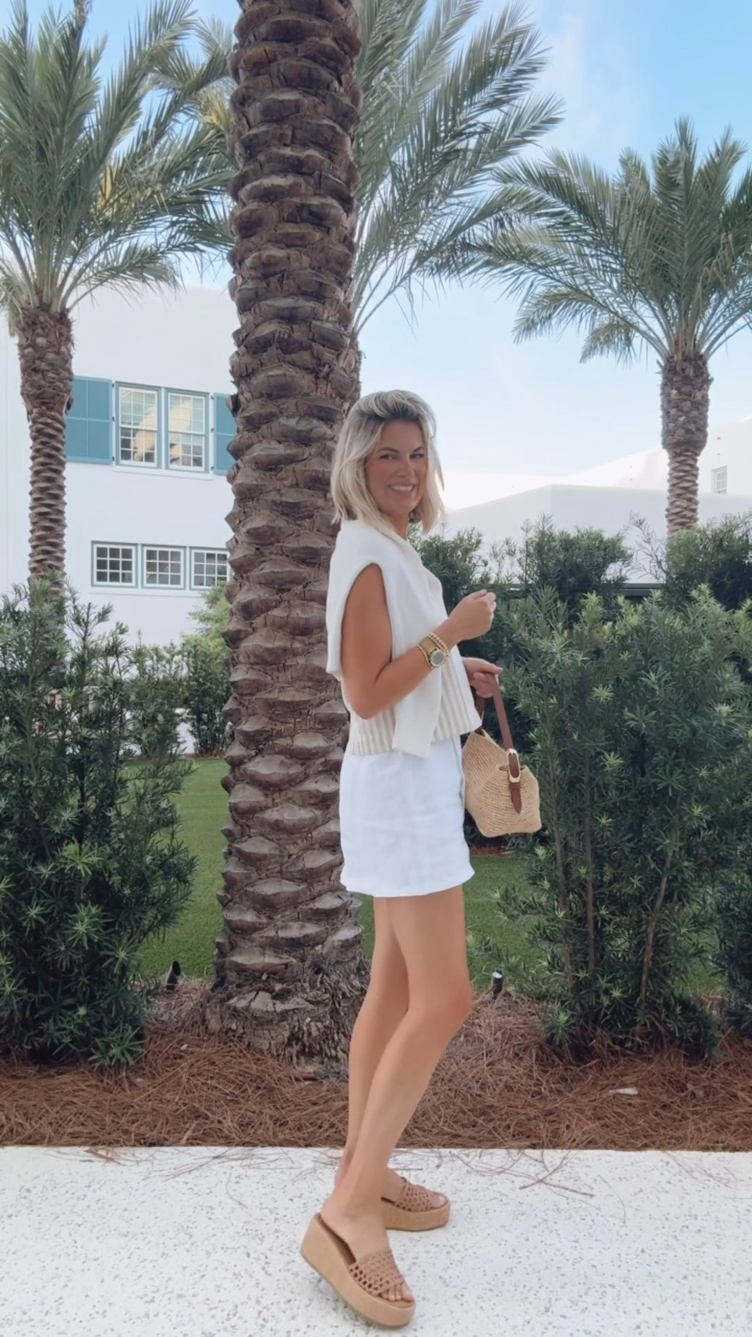 Summer date night outfit!  Small skort and top.  Sandals true to size and so easy to walk in 🙌🏻🙌🏻.

#LTKootd #LTKgrwm #LTKOver40