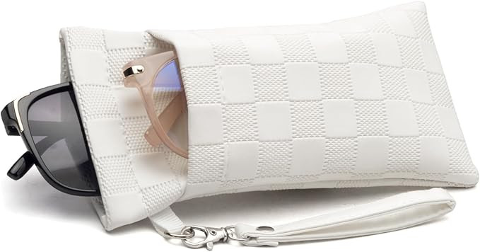 Face Shadow Double Glasses Case PU Soft Eyeglass Case For Women Men Squeeze Top Sunglasses Case W... | Amazon (US)