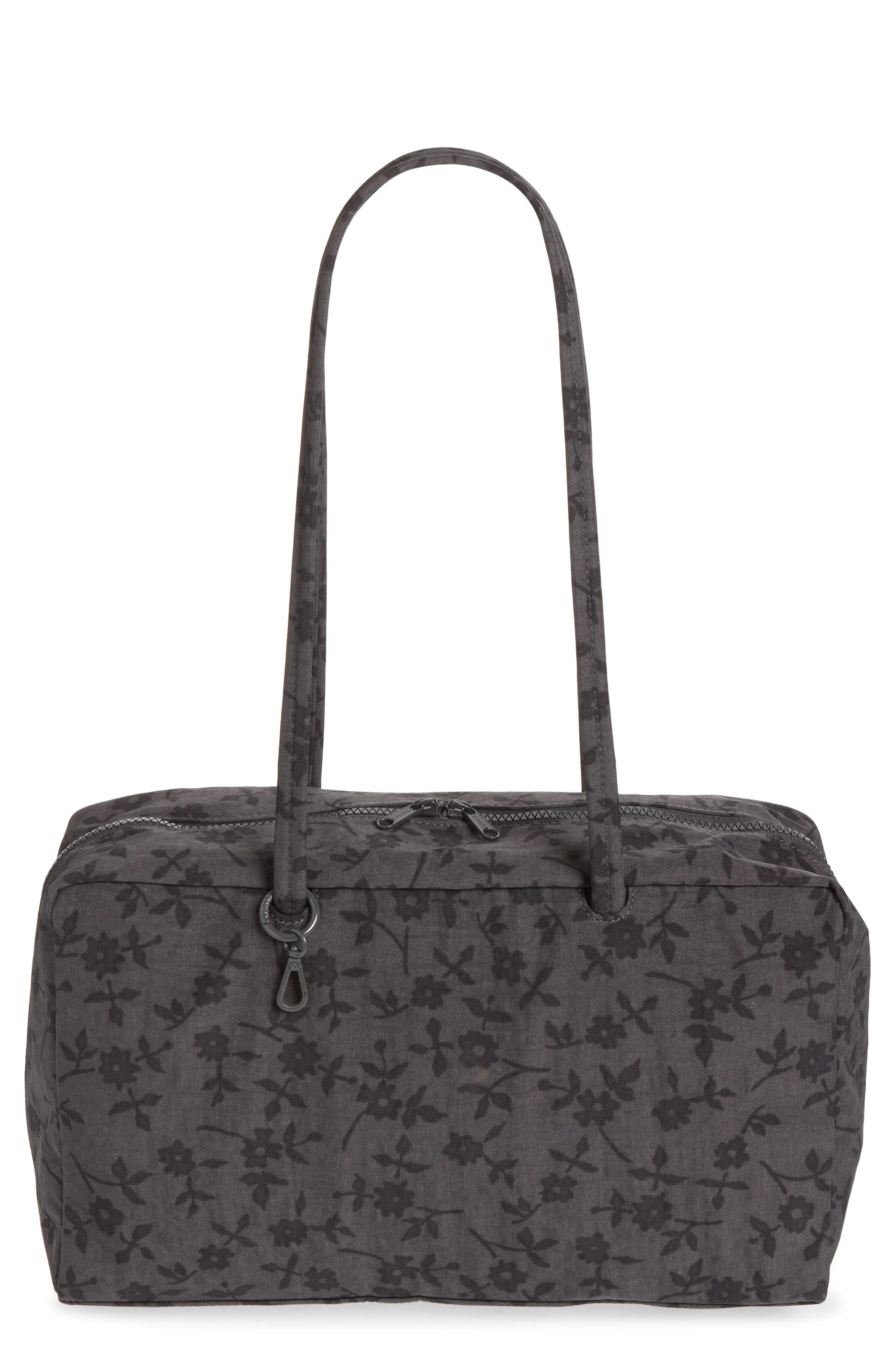 Baggu Medium Recycled Nylon Bowler Bag in Charcoal Ditsy Floral at Nordstrom | Nordstrom