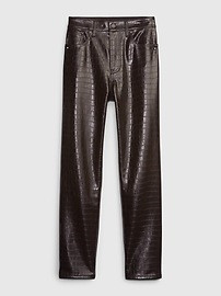 High Rise Vegan Croc Leather Cheeky Straight Pants | Gap (US)