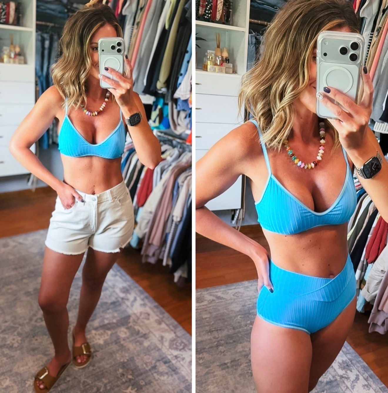 New 2 piece suit from Aerie. The crossover high waist is 🤌
Wearing medium in both pieces, medium in shorts  

#LTKSeasonal #LTKSaleAlert #LTKSwim