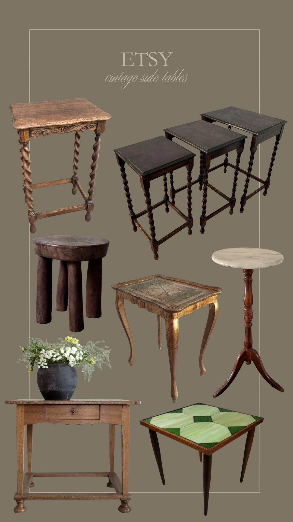 Etsy vintage side tables 🤎 Love these pretty accent tables that are antique and vintage from Etsy! 

#LTKHome