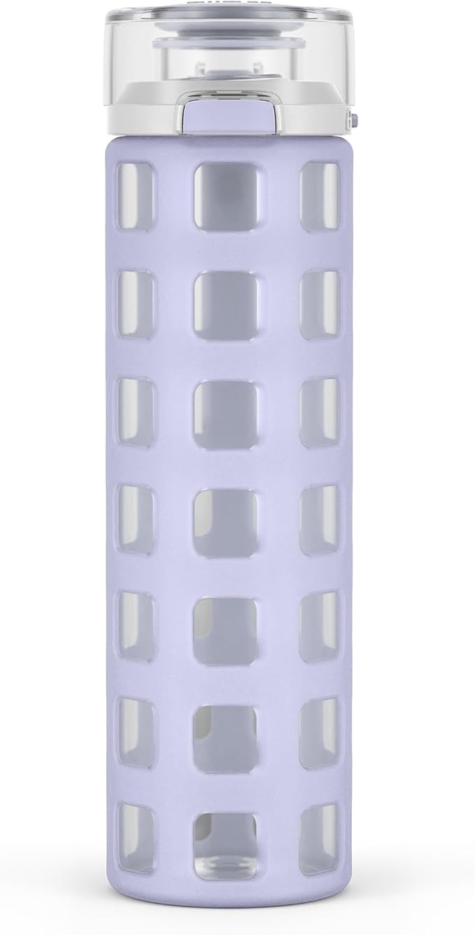 Ello Syndicate 20oz Reusable Glass Water Bottle with One-Touch Leak Proof Flip Lid, Protective No... | Amazon (US)