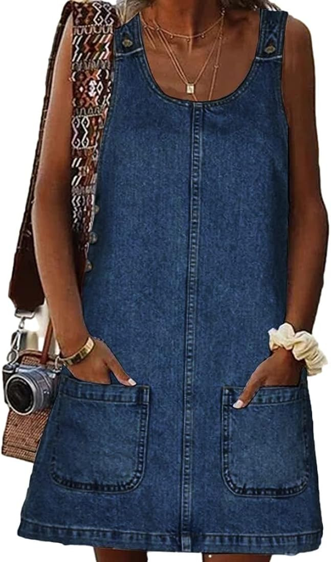 BZB Women's Casual Vintage Dress | Sleeveless, Crewneck | Amazon (US)