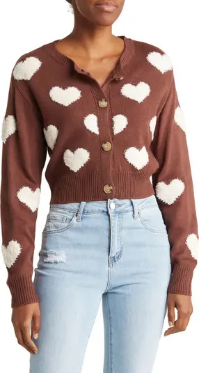 Love Tree Heart Print Knit Cardigan | Nordstromrack | Nordstrom Rack