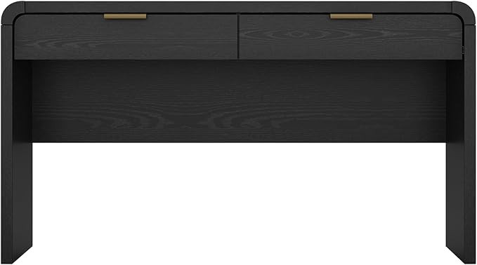 Manhattan Comfort Grace 54" Modern Office Desk with 2 Drawers, Wood Table with Metal Recessed Han... | Amazon (US)