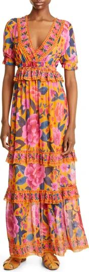 FARM Rio Floral Dream Short Sleeve Maxi Dress | Nordstrom | Nordstrom