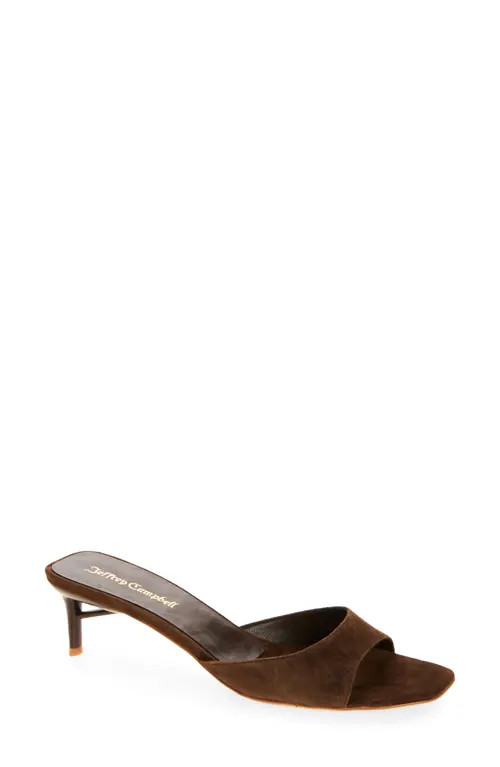 Jeffrey Campbell Cocoa Kitten Heel Slide Sandal in Brown Suede at Nordstrom, Size 6 | Nordstrom