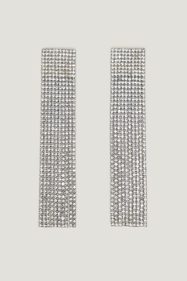 Square Rhinestone Fringe Earrings | Dynamite Clothing