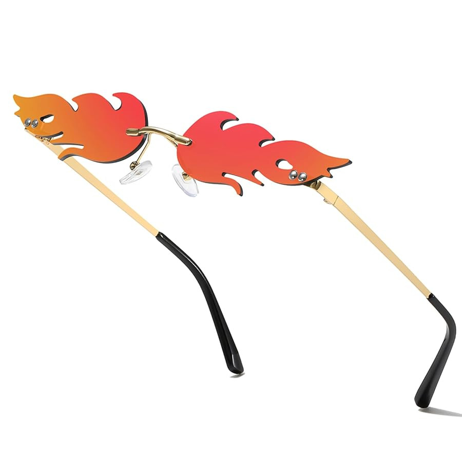 Halloween Flame Sunglasses fire shape glasses Devil Glasses Goth Vampire Accessories | Amazon (US)