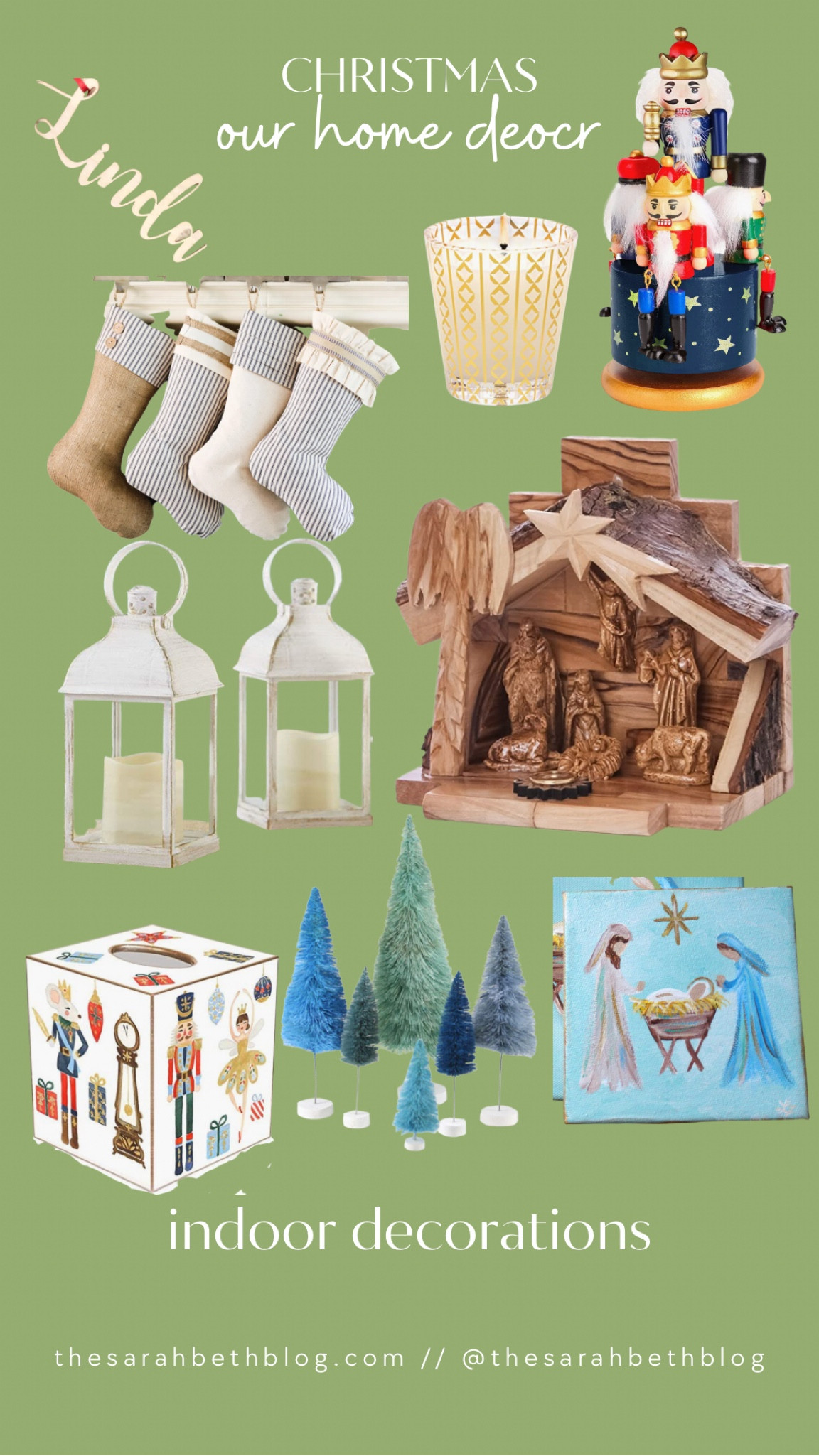 Our Christmas decor, indoor decorations, nativity scene, nutcracker, stocking, stocking, tags, nest, candle, lanterns, tissue box, cover, bottlebrush, trees
 

#LTKhome #LTKHoliday #LTKSeasonal
