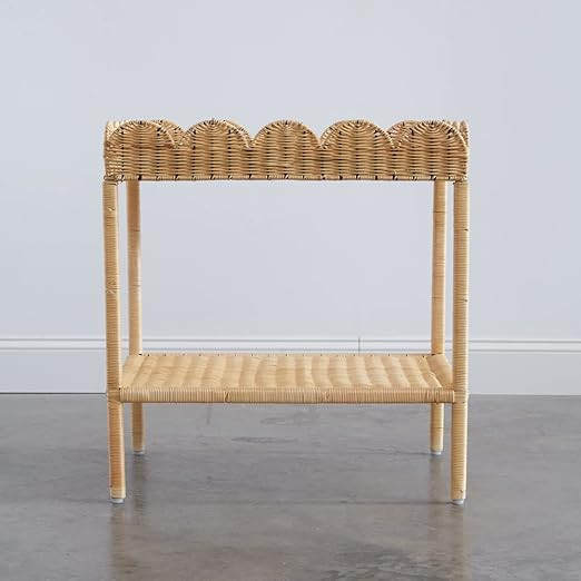 CTW Home Collection Scalloped Wicker Side Table, 25.5-inch Height, Home, Home Décor | Amazon (US)
