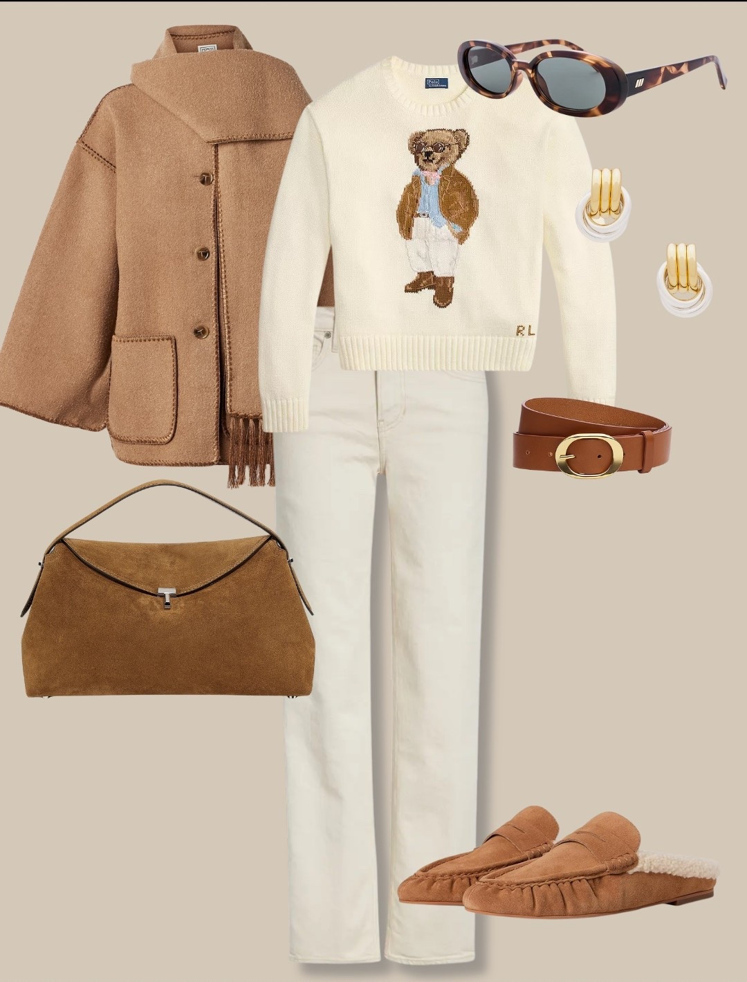 January Outfit - beautiful scarf coat that is the perfect third piece, cozy Ralph Lauren sweater that’s also a great staple, with matching accessories 🤎
Elegant outfit idea 

#LTKSeasonal #LTKootd #LTKU