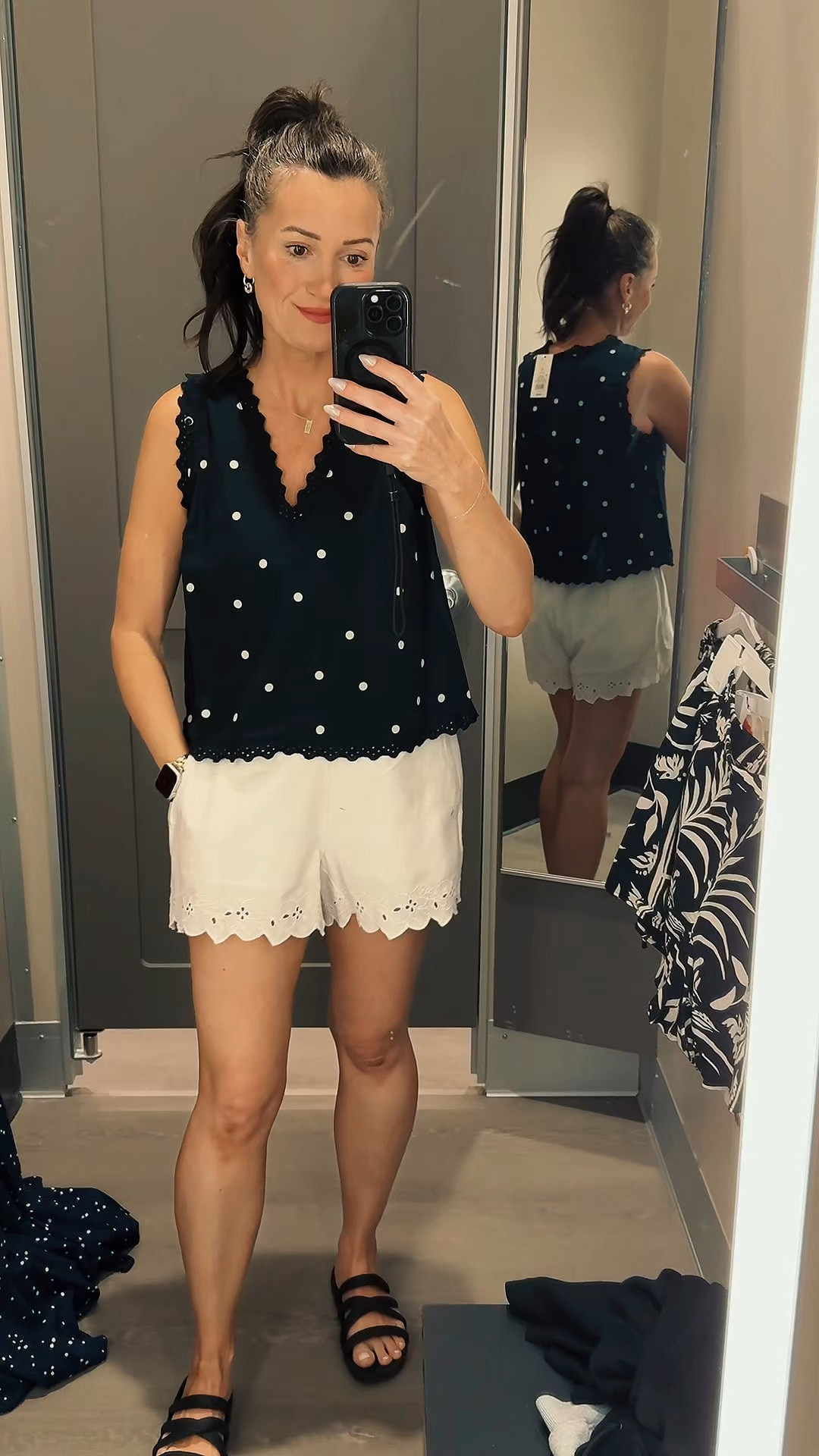 This outfit looks so elevated with the feminine details of the lightweight shorts and sleeveless top. Love finding & sharing affordable fashion pieces like this from @Target￼ — cute, comfy, and perfect for summer outfits, vacation looks, or everyday mom style.

#LTKmomlife #LTKootd #LTKOver40
