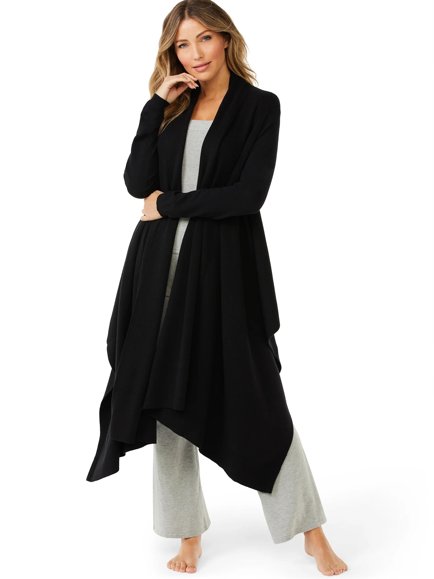 Sofia Jeans by Sofia Vergara Women's Open Front Blanket Cardigan | Walmart (US)