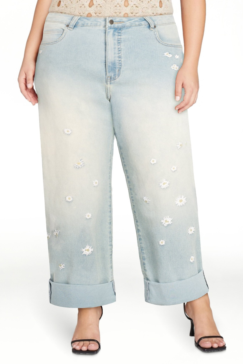 Jessica Simpson Women's Zinnia Wide Leg Boyfriend Jeans, Sizes 2-16 | Walmart (US)