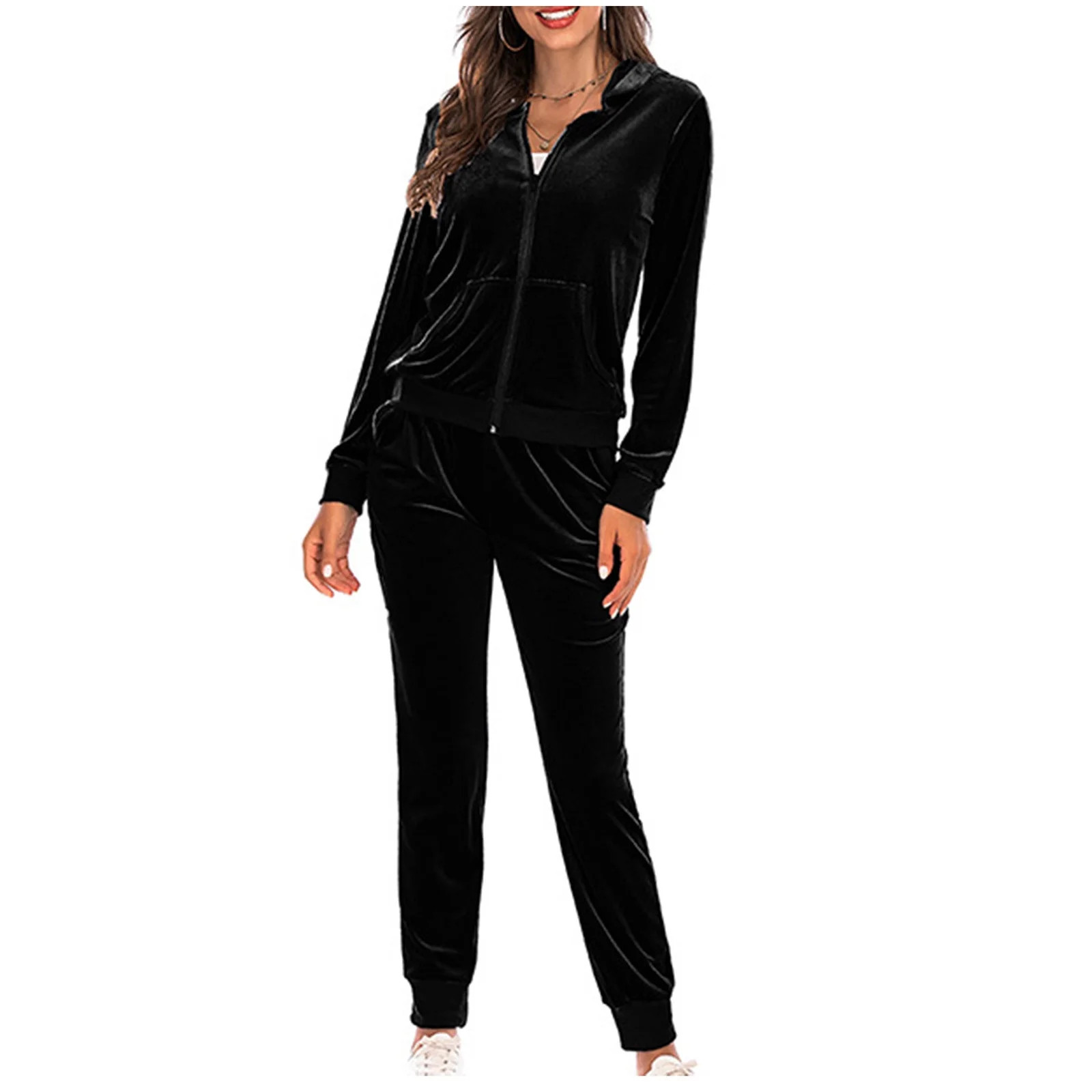 IROINNID Sweatsuit For Women 2 Pieces Set Velvet Savings Home And Outdoor Set Autumn Winter Long ... | Walmart (US)