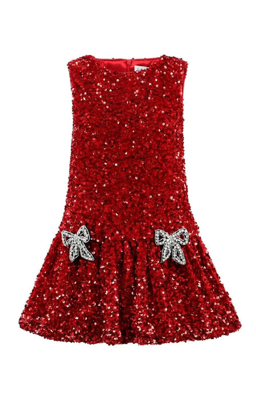 Lola + The Boys Ruby Bows Dress in Red at Nordstrom, Size 8 | Nordstrom