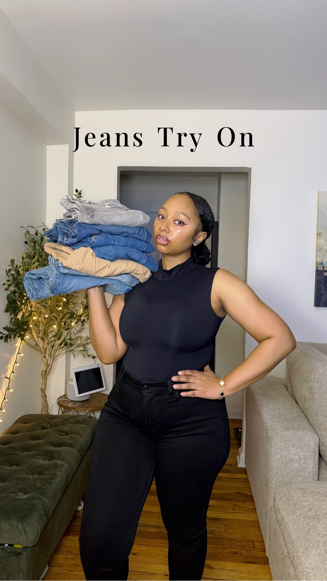 4 months postpartum & trying on the jeans I already own. Before I shop, I’m meeting myself where I am — just grace, confidence, and learning my starting point. Elevating everyday style begins right here.🤍

Most denim from @americaneagle @onequince @shein_us 
If I can find all the links it will be on my LTK (in bio)

#denim #tryonhaul #lookbook #clothing #fashion #postpartumbody #fashioncreator #style

#LTKootd #LTKGiftGuide #LTKgrwm