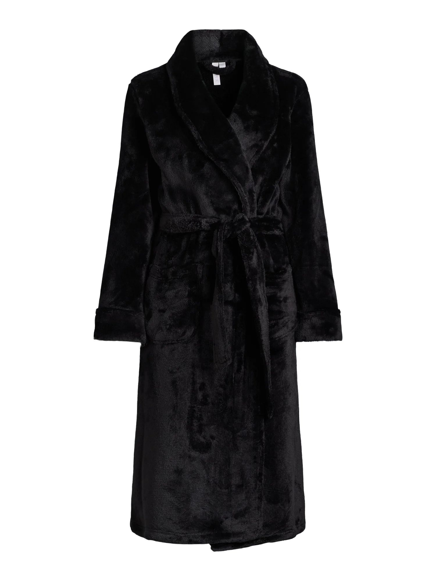 Joyspun Women's Plush Minky Robe, Sizes S-3X, Black | Walmart (US)