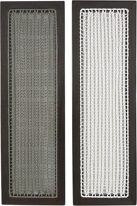 Deco 79 Mango Wood Geometric Handmade Home Wall Decor Woven Wall Sculpture with White and Sage Ma... | Amazon (US)