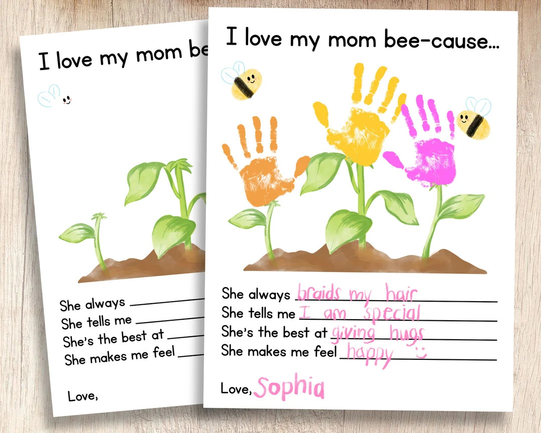 Mother's Day Garden Printable Kids' Handprint Keepsake Teacher and Parent Resources Crafts for Pr... | Etsy (US)