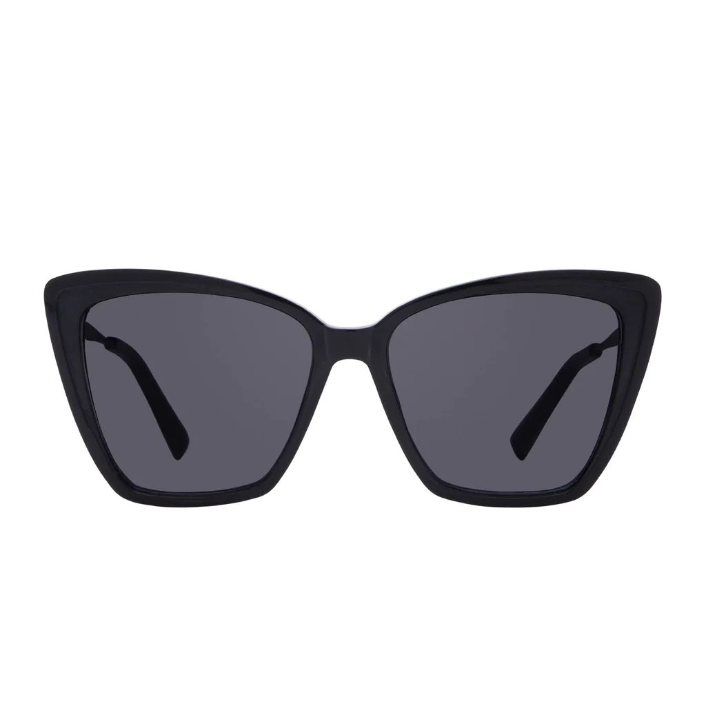 COLOR: black   dark smoke polarized sunglasses | DIFF Eyewear