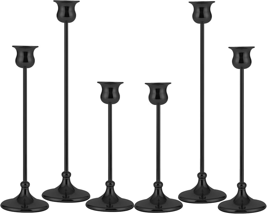Taper Candle Holder Tall Vintage Metal Candlestick Holders Candle Stick Candelabra for Halloween ... | Amazon (US)