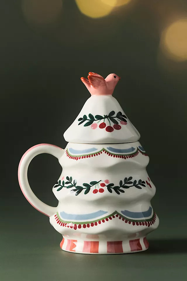 Halisa Stoneware Lidded Tree Mug | Anthropologie (US)