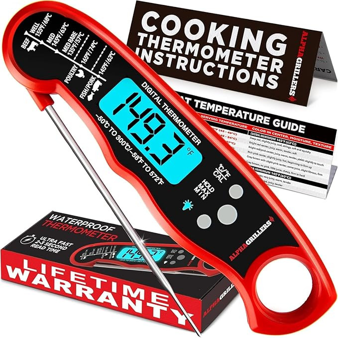 Alpha Grillers Meat Thermometer Digital – Instant Read Food Thermometer for Cooking & Grilling ... | Amazon (US)