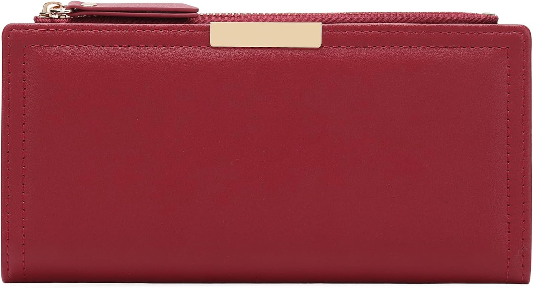Slim Women Wallet Bifold Ladies Long Purse Travel Credit Card Holder with Coin Zipper Pocket | Amazon (US)