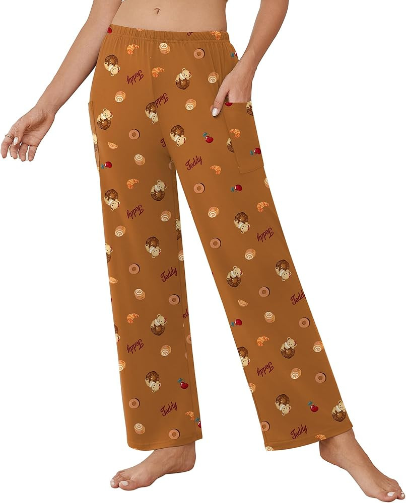 Ekouaer Pajama Pants for Women Soft Comfy Pajama Sleep Bottoms Casual Stretch Wide Leg Lounge Pan... | Amazon (US)
