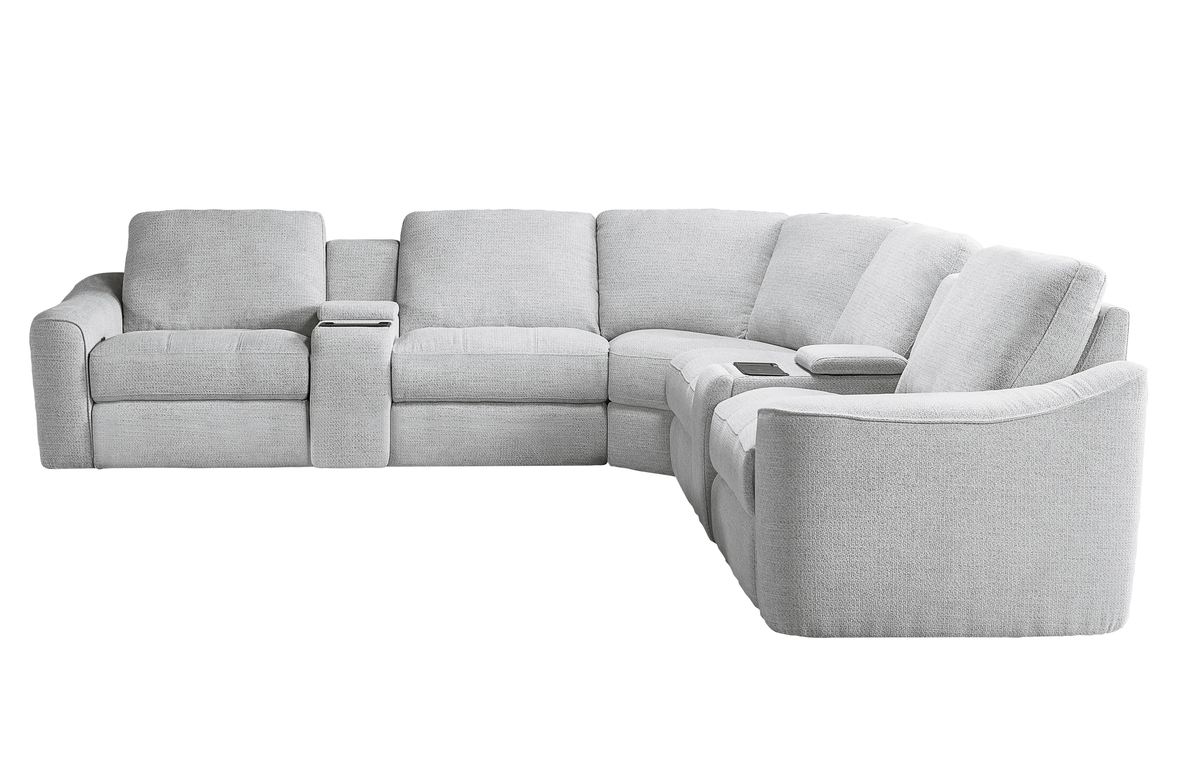 Latitude Run® 7-piece Upholstered Reclining Corner Sectional With Storage& Cup Holder & Wireless... | Wayfair North America