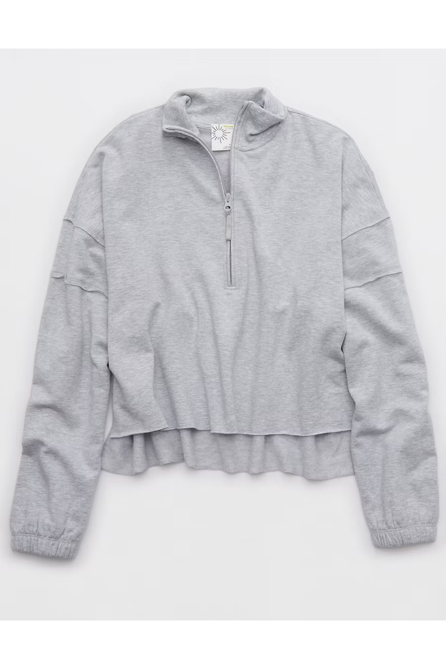 OFFLINE By Aerie OTT Seamed Quarter Zip Sweatshirt Women's Medium Heather Gray S | Aerie