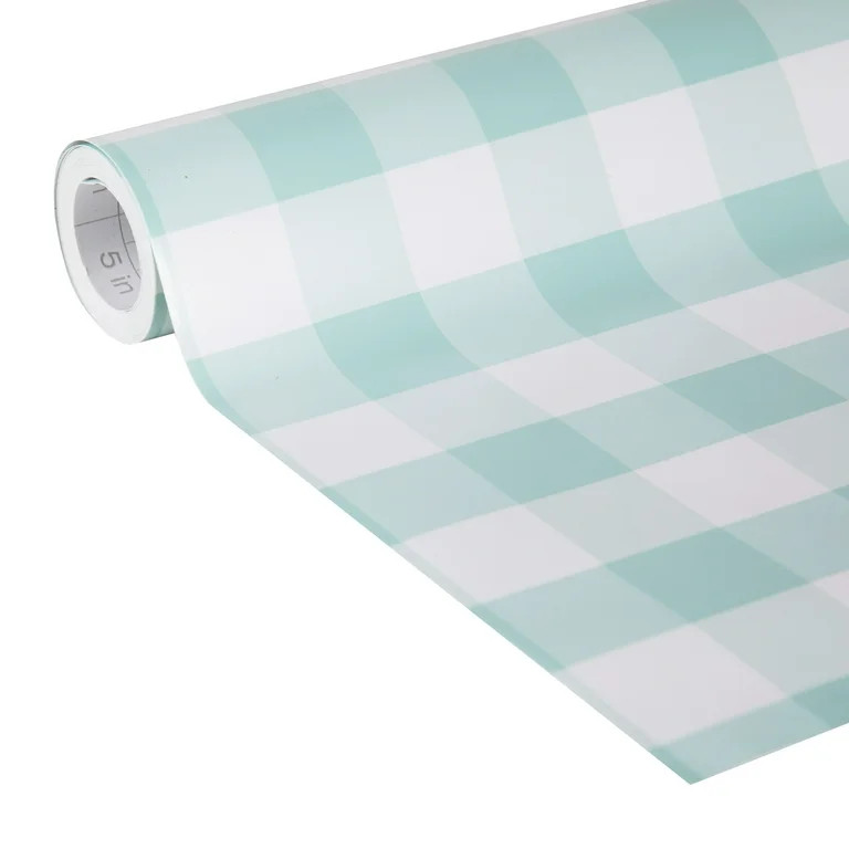 EasyLiner Adhesive Prints 20 in. x 15 ft. Shelf Liner, Sky Gingham | Walmart (US)
